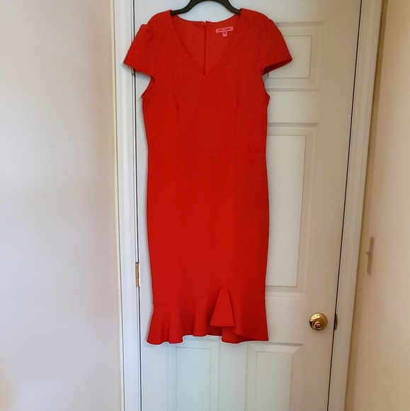 Betsey Johnson Dresses & Skirts - Red, Ruffled Hem Dress